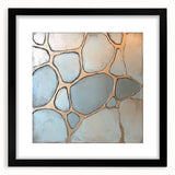 Blue & Gold Abstract Stone Pattern - Modern Living Room Wall Art