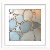 Blue & Gold Abstract Stone Pattern - Modern Living Room Wall Art