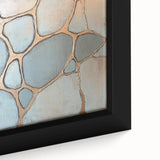 Blue & Gold Abstract Stone Pattern - Modern Living Room Wall Art