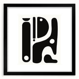 Black and White Office Wall Art – Abstract Modern Geometric Design