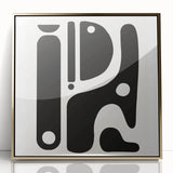 Black and White Office Wall Art – Abstract Modern Geometric Design