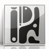 Black and White Office Wall Art – Abstract Modern Geometric Design