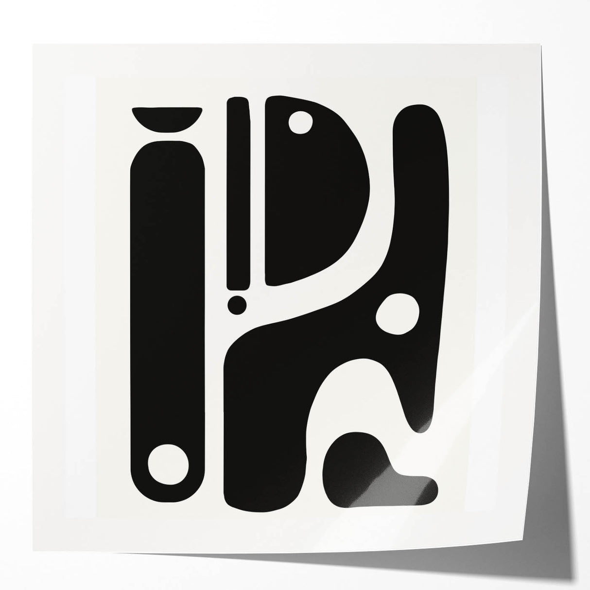 Black and White Office Wall Art – Abstract Modern Geometric Design