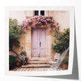Extra large glossy print of a detailed floral art on a French door design.