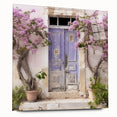 Acrylic print of a Greek door architecture in muted earth tones, ideal for dining room decor.