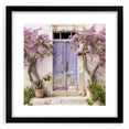 Extra large abstract art print depicting a Greek door, vibrant tones on textured canvas, ideal for living room wall.