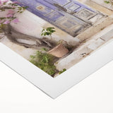 Art deco poster featuring a detailed Greek door design in muted earth tones on rolled canvas, suitable for dining room decor.