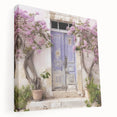 Large Greek architecture door print on stretched canvas, in earth tones, ideal for kitchen wall art.