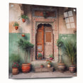 Acrylic print of an ornate Indian door in earthy tones, suitable for enhancing dining room decor.