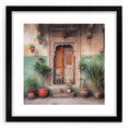 Extra large, textured abstract art print of a colorful Indian door design on a framed canvas, ideal for living room decor.