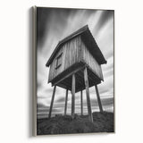 Framed canvas featuring a vintage landscape painting with colorful art on a black backdrop, ideal for living room decor.
