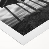 Art deco poster depicting an architectural skyline in monochrome shades on rolled canvas, suitable for dining room decor.