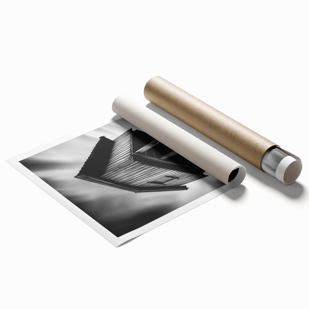Extra large rolled print of a vibrant floral design in soft pastel shades.