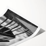 Extra large wall art featuring line art flowers in black on white, rolled canvas, suitable for large living room decor.
