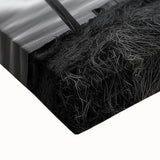 Large art of a black and white landscape painting on stretched canvas, suitable for bedroom wall decor.
