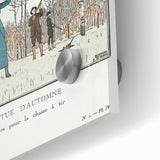 Art Deco Wall Art – Stylish Hunting Costumes in Autumn Scene