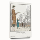 Art Deco Wall Art – Stylish Hunting Costumes in Autumn Scene