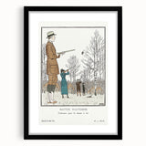 Art Deco Wall Art – Stylish Hunting Costumes in Autumn Scene