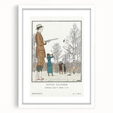 Art Deco Wall Art – Stylish Hunting Costumes in Autumn Scene