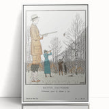 Art Deco Wall Art – Stylish Hunting Costumes in Autumn Scene