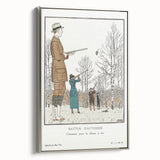 Art Deco Wall Art – Stylish Hunting Costumes in Autumn Scene