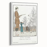 Art Deco Wall Art – Stylish Hunting Costumes in Autumn Scene