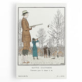 Art Deco Wall Art – Stylish Hunting Costumes in Autumn Scene