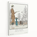 Art Deco Wall Art – Stylish Hunting Costumes in Autumn Scene