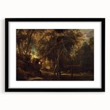 Baroque Art - Enchanting Forest Scene with Rococo Elegance Wall Art