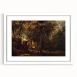 Baroque Art - Enchanting Forest Scene with Rococo Elegance Wall Art