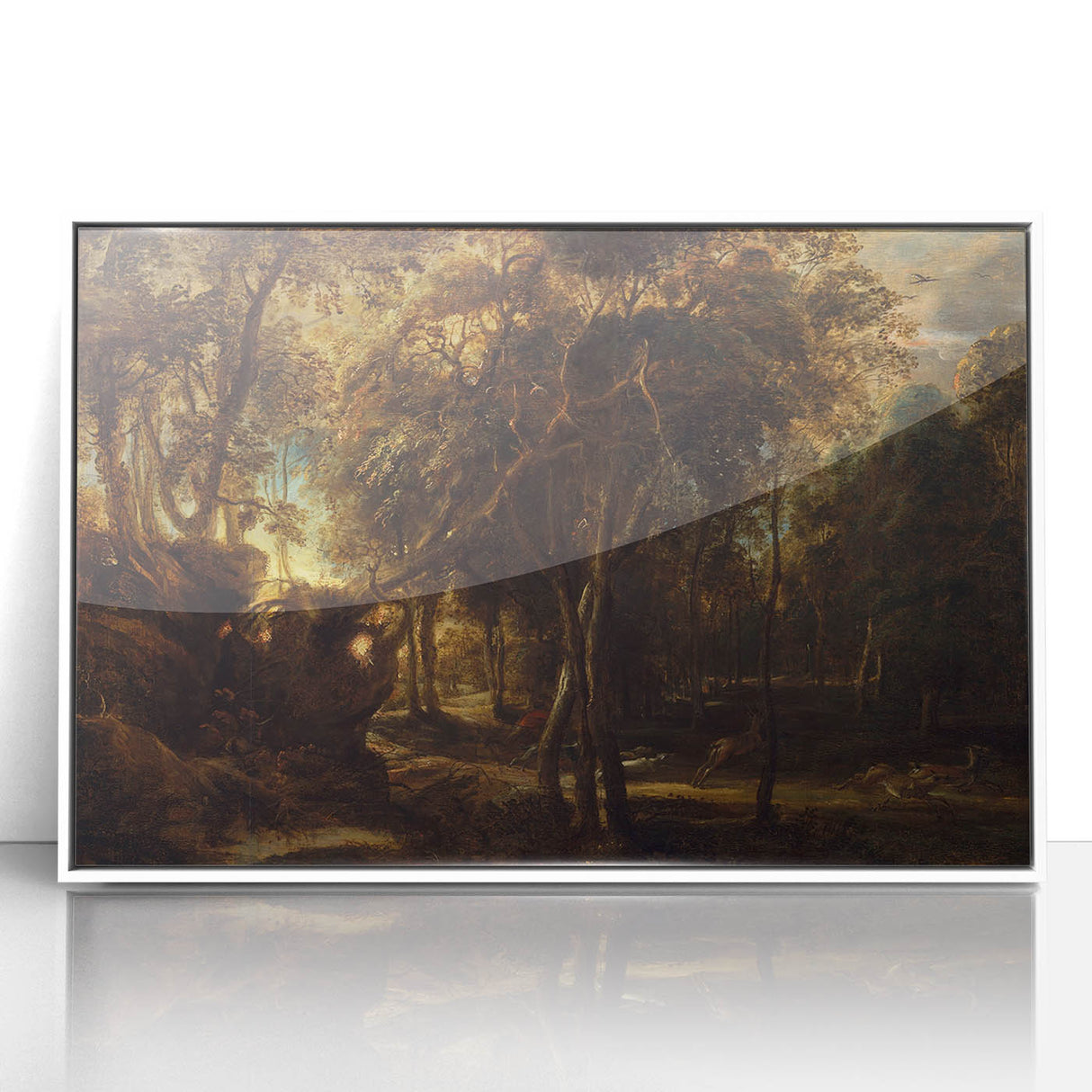 Baroque Art - Enchanting Forest Scene with Rococo Elegance Wall Art