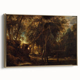 Baroque Art - Enchanting Forest Scene with Rococo Elegance Wall Art