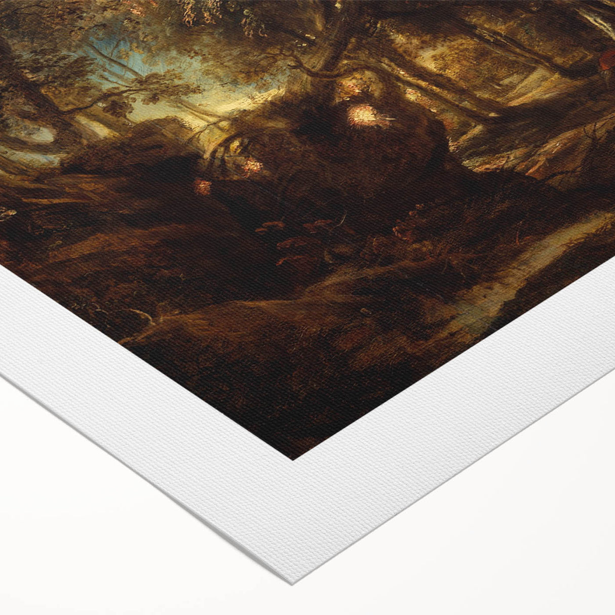 Baroque Art - Enchanting Forest Scene with Rococo Elegance Wall Art