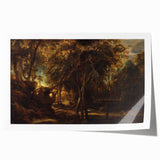 Baroque Art - Enchanting Forest Scene with Rococo Elegance Wall Art