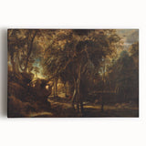 Baroque Art - Enchanting Forest Scene with Rococo Elegance Wall Art