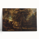 Baroque Art - Enchanting Forest Scene with Rococo Elegance Wall Art
