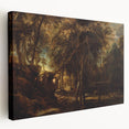 Baroque Art - Enchanting Forest Scene with Rococo Elegance Wall Art