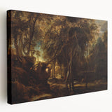 Baroque Art - Enchanting Forest Scene with Rococo Elegance Wall Art