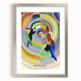 Dynamic Colorful Cubism Art - Abstract Circle and Figures Wall Decor