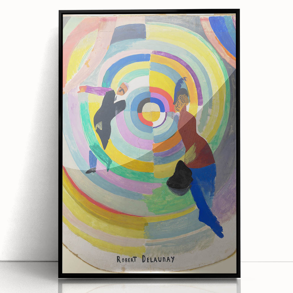 Dynamic Colorful Cubism Art - Abstract Circle and Figures Wall Decor