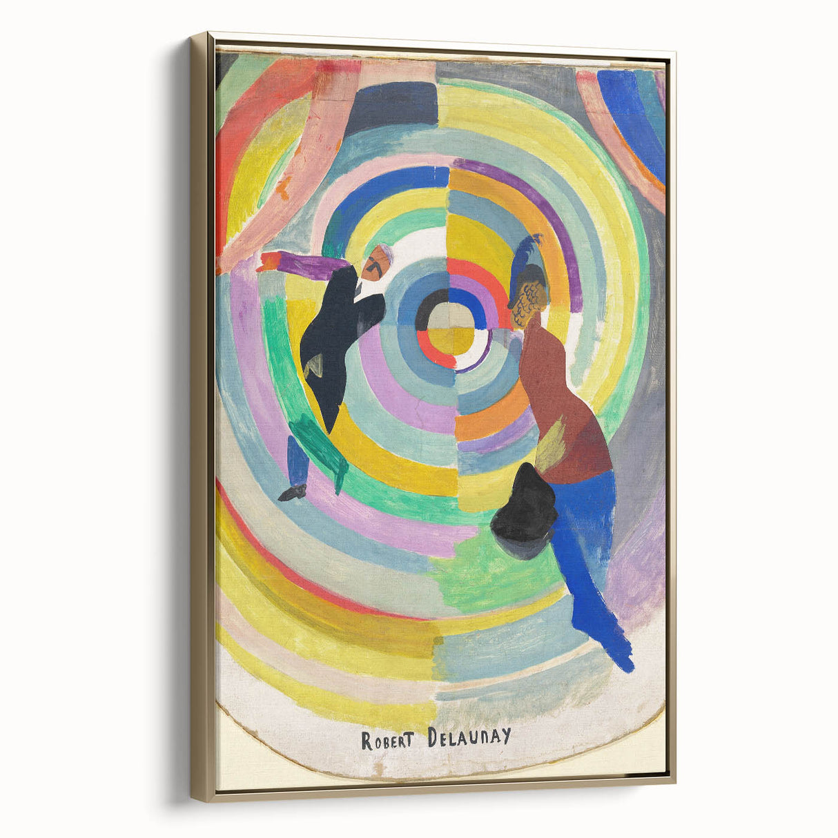 Dynamic Colorful Cubism Art - Abstract Circle and Figures Wall Decor