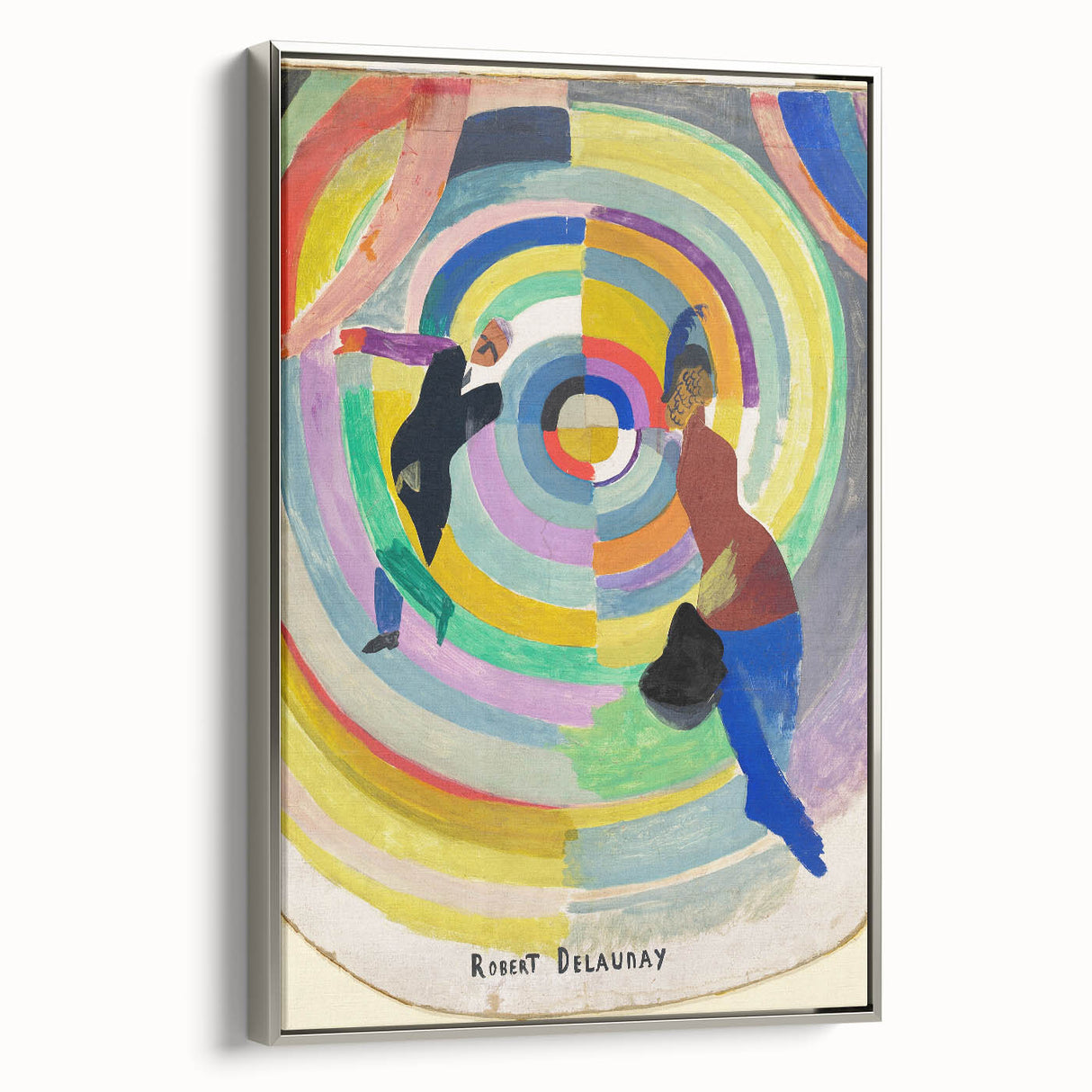 Dynamic Colorful Cubism Art - Abstract Circle and Figures Wall Decor