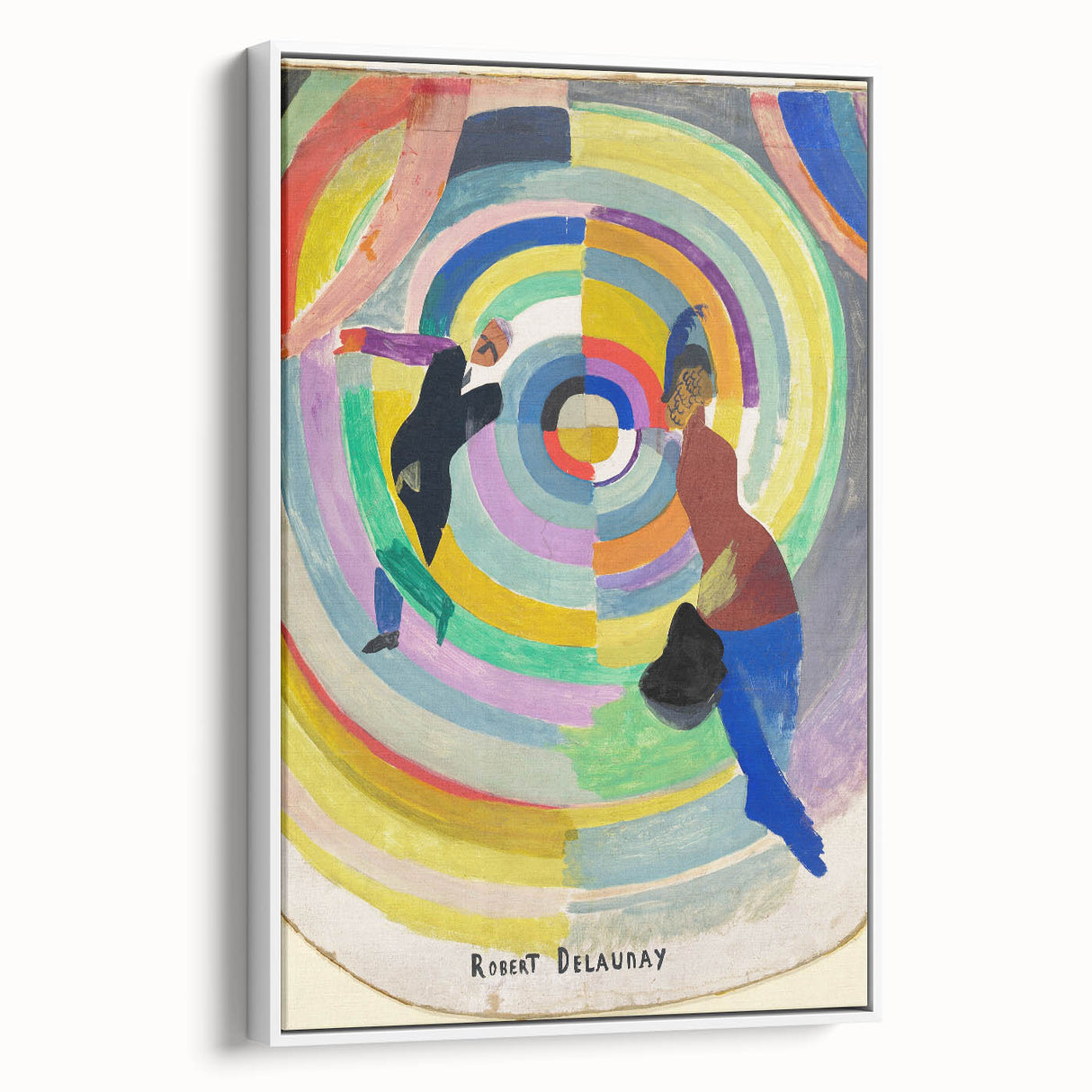 Dynamic Colorful Cubism Art - Abstract Circle and Figures Wall Decor
