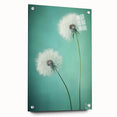 Floral and botanical acrylic glass artwork displayed side view against a neutral background, featuring vibrant colors and intricate details, perfect for home decor.