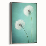 Framed canvas artwork featuring a floral and botanical design with a silver frame, showcasing vibrant colors and intricate details, ideal for modern home decor.