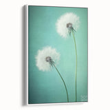 Framed canvas artwork showcasing a vibrant floral and botanical design, displayed from a white side view, featuring intricate details and rich colors, perfect for home decor.
