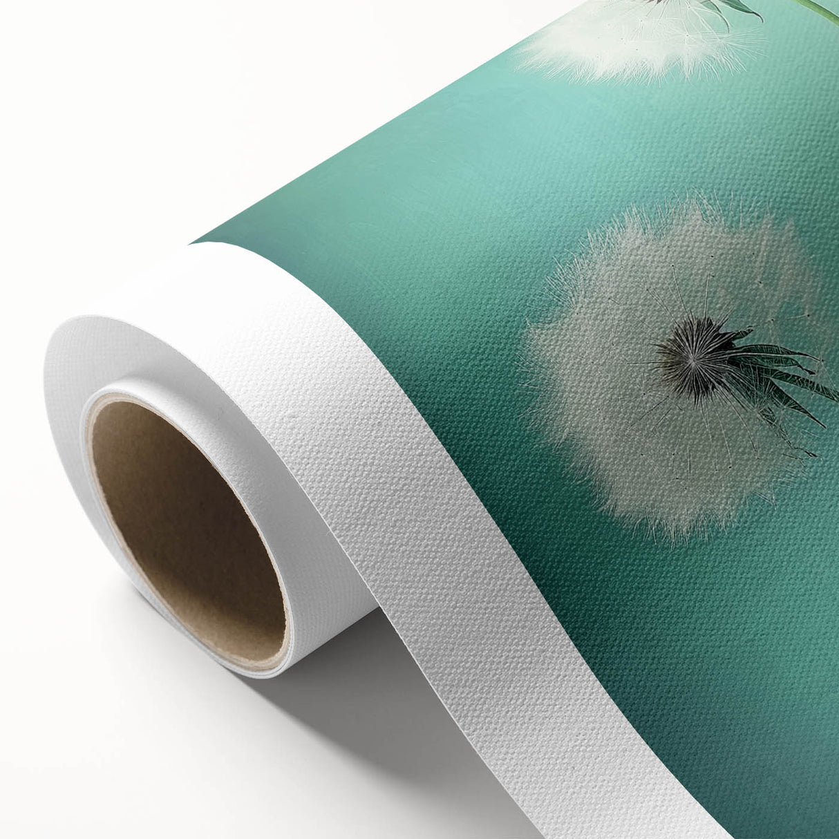 Floral and botanical rolled canvas artwork showcasing vibrant colors and intricate details, elegantly packaged in a protective cardboard tube for easy transport and display.