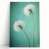 Stretched canvas artwork showcasing a vibrant floral and botanical design, featuring colorful blooms and lush greenery, perfect for adding a fresh, natural aesthetic to home decor.