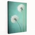 Floral and botanical stretched canvas artwork showcasing vibrant colors and intricate details, presented from a side view to highlight its depth and texture. Ideal for home decor.