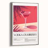 Landscape art painting on framed canvas featuring a vintage black and colorful depiction of food and drinks.